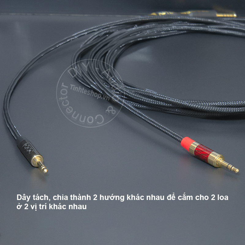 4.4mm to 2 3.5mm mono R-L audio balanced audio cable for small speakers or headphones