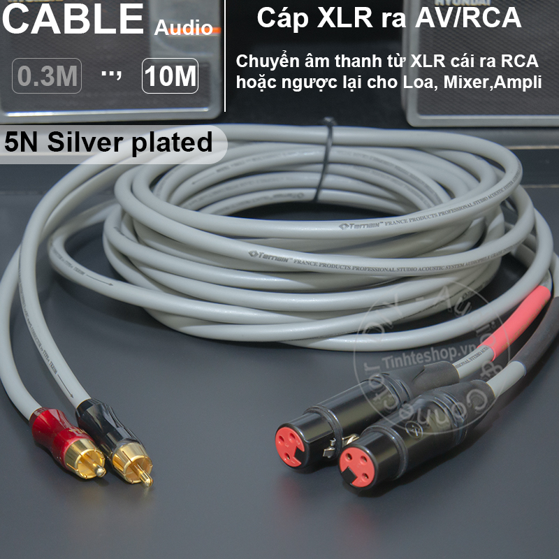 Unbalanced female XLR to RCA audio cable, self-made with silver-plated copper core