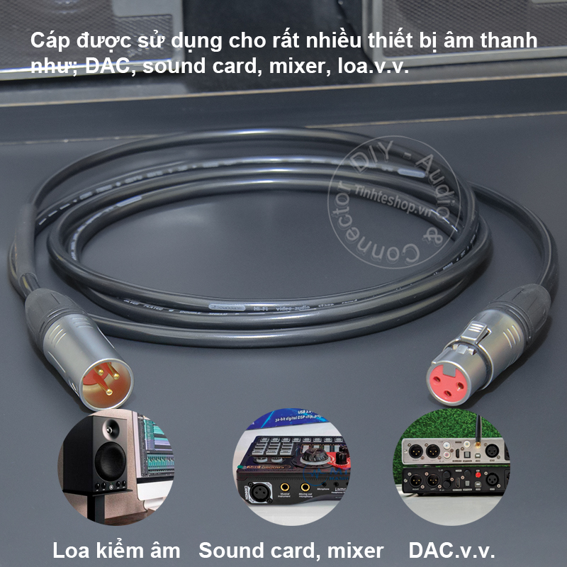 Self-made XLR male - female balanced cable with silver-plated 4N copper core