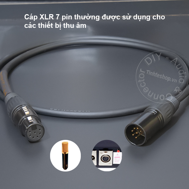 7pin XLR male to female cable for diy microphone receiver