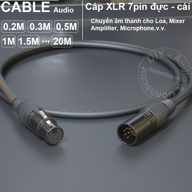 7pin XLR male to female cable for diy microphone receiver