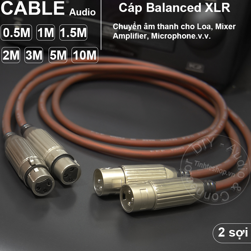 XLR male to XLR female cable 2 wire