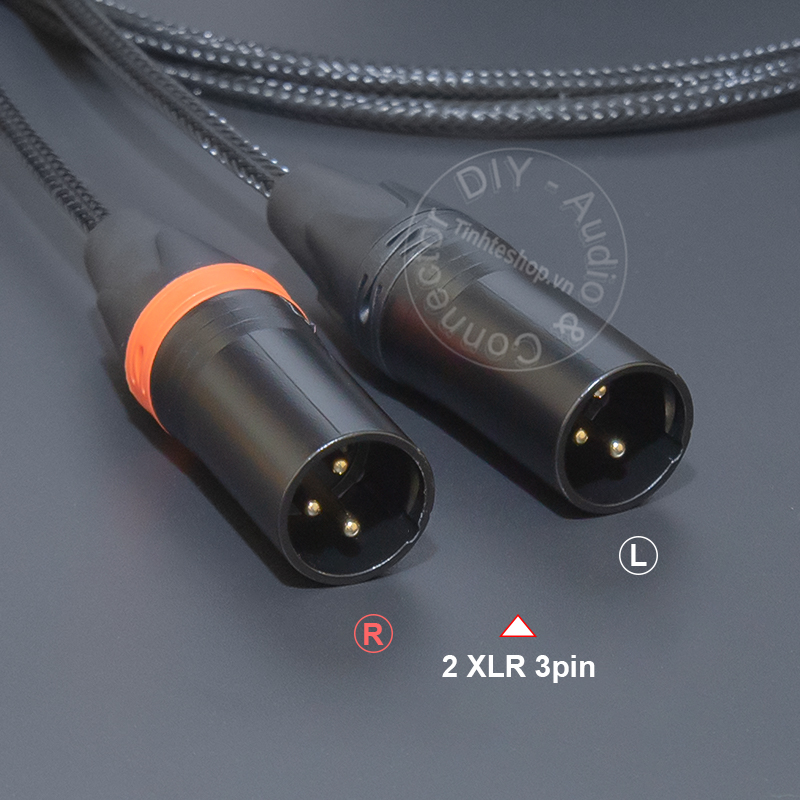 XLR 3p male to 2 XLR male cable