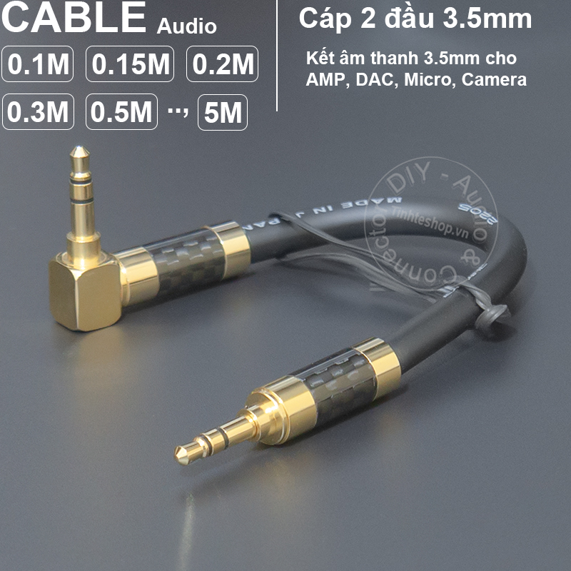 Self-made 1/8 stereo cable straight and 90 degree jack