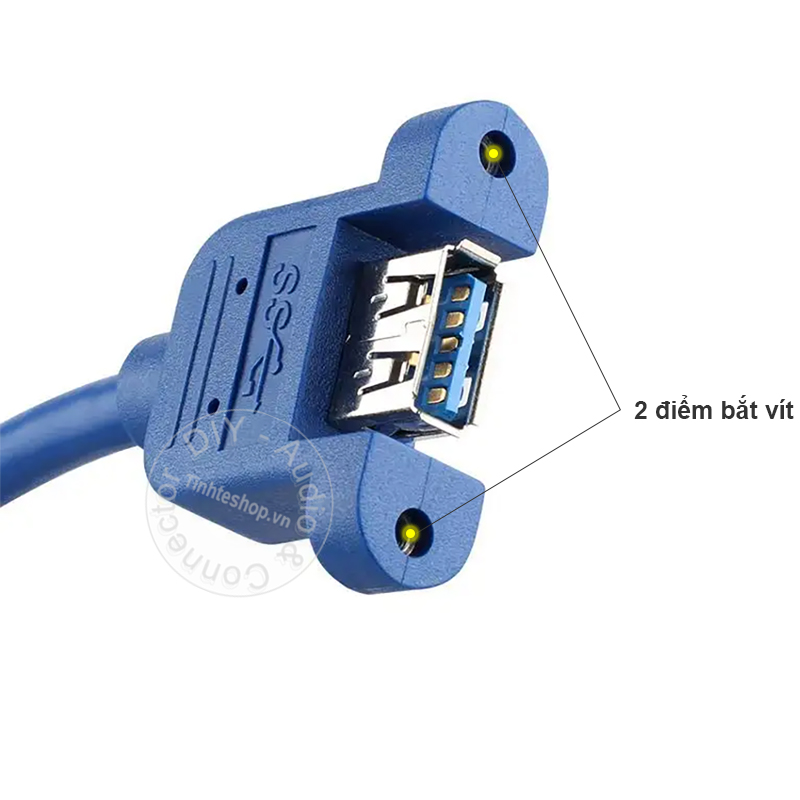 USB 3.0 male to female cable with screw fixing position on control panel