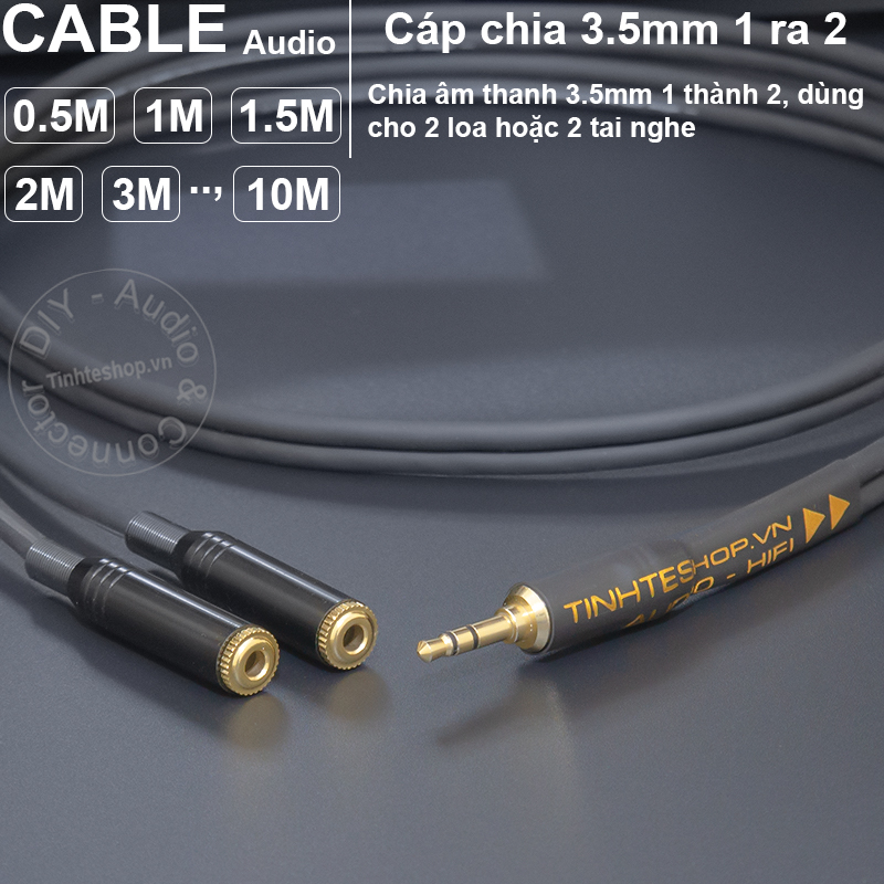 3.5mm male to 2 3.5mm female cable