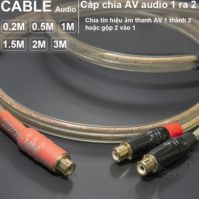 RCA splitter female to 2 female cable