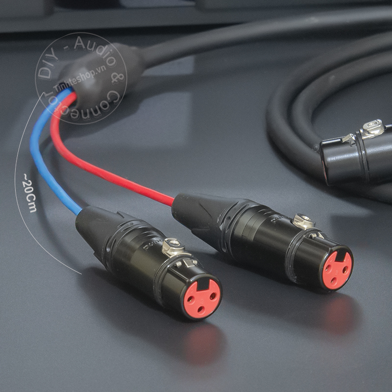 Do-it-yourself XLR female to 2-port female splitter cable