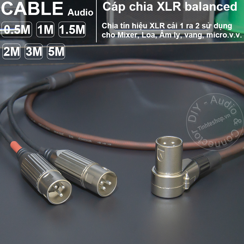 DIY balanced audio cable XLR male to 2 male