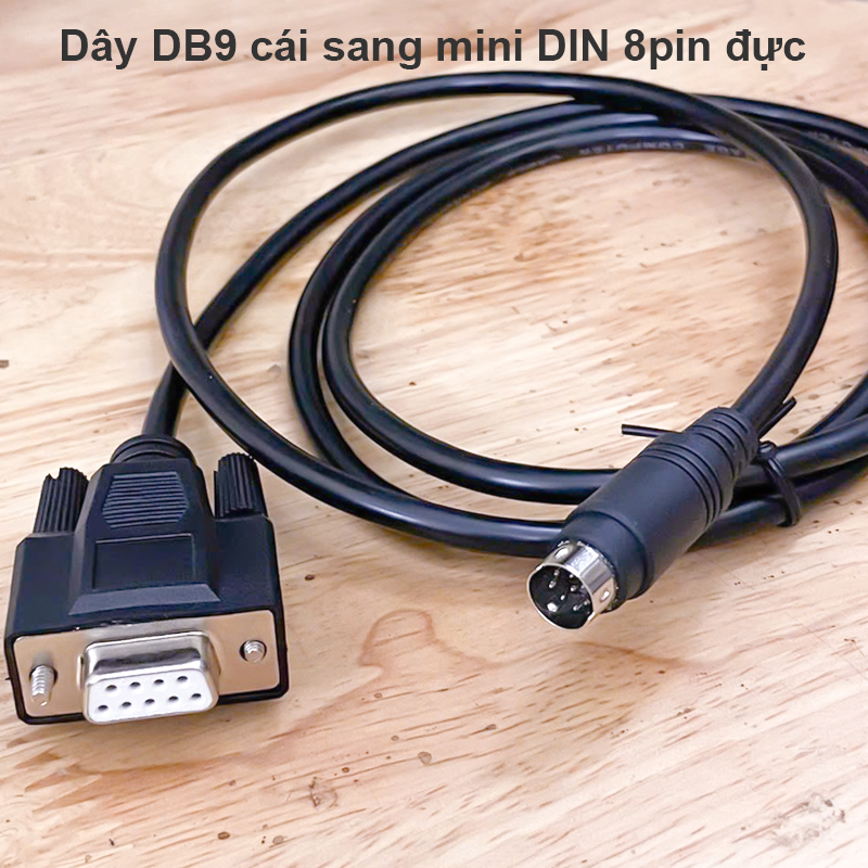 DB9 female to mini DIN 8 pin male cable