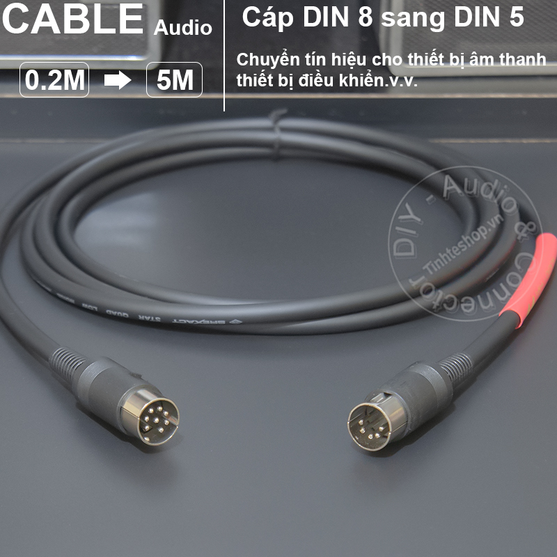 MIDI DIN 8 male to DIN 5 male cable