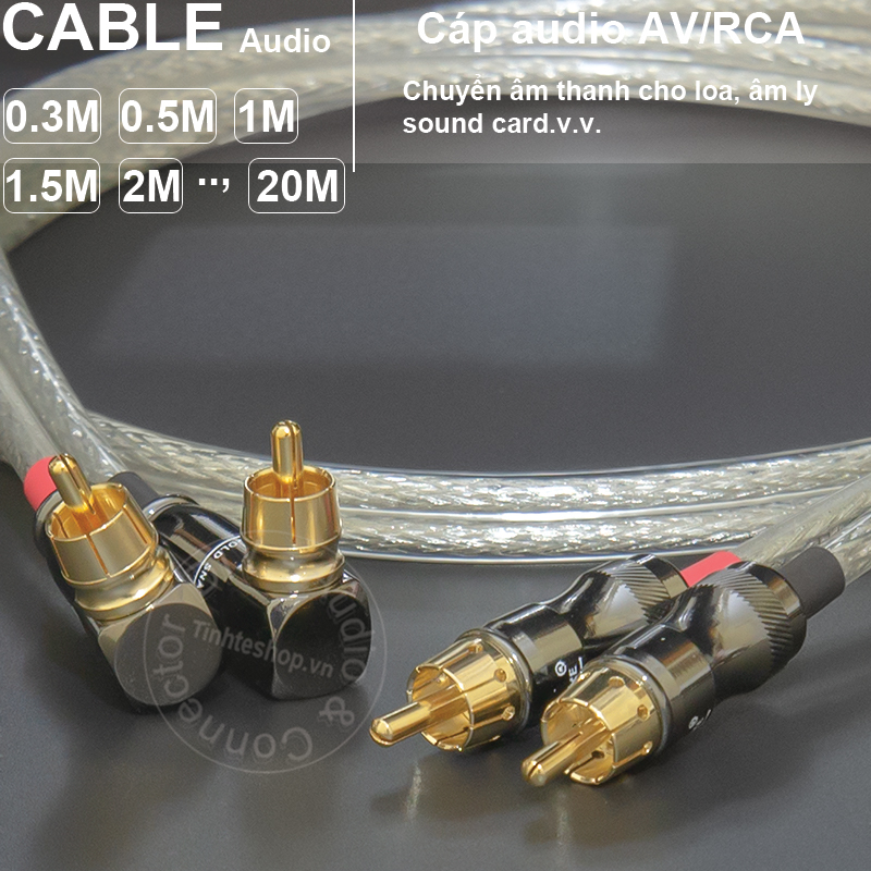 1 pair of AV audio cords with perpendicular plugs