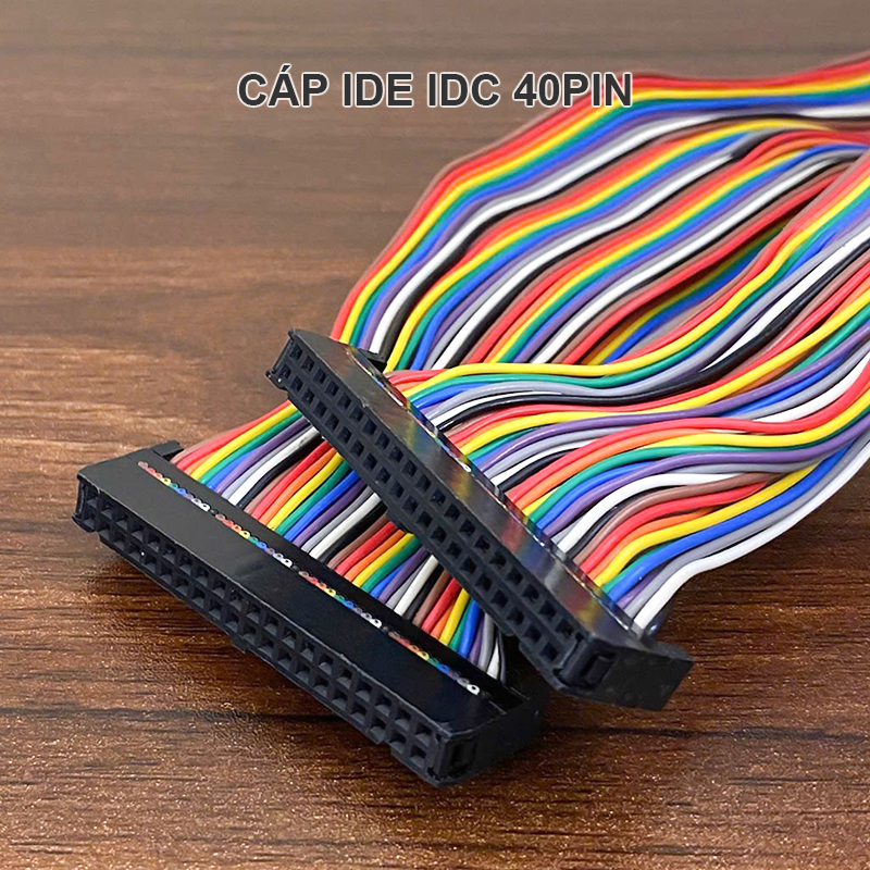 2.54mm IDC 4-pin female to female flat rainbow cable