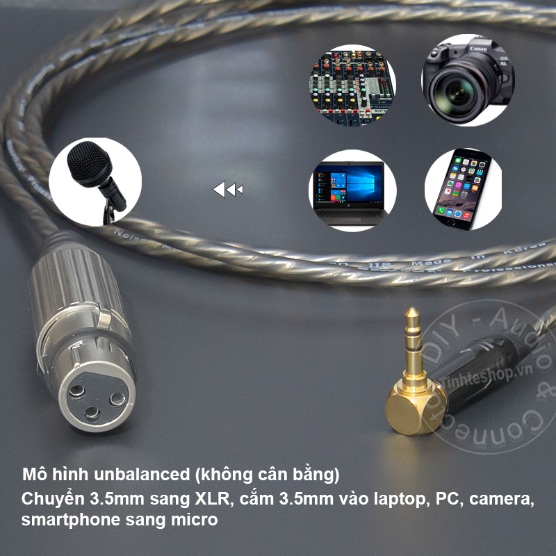 Cáp canon sang 3.5mm không cân bằng