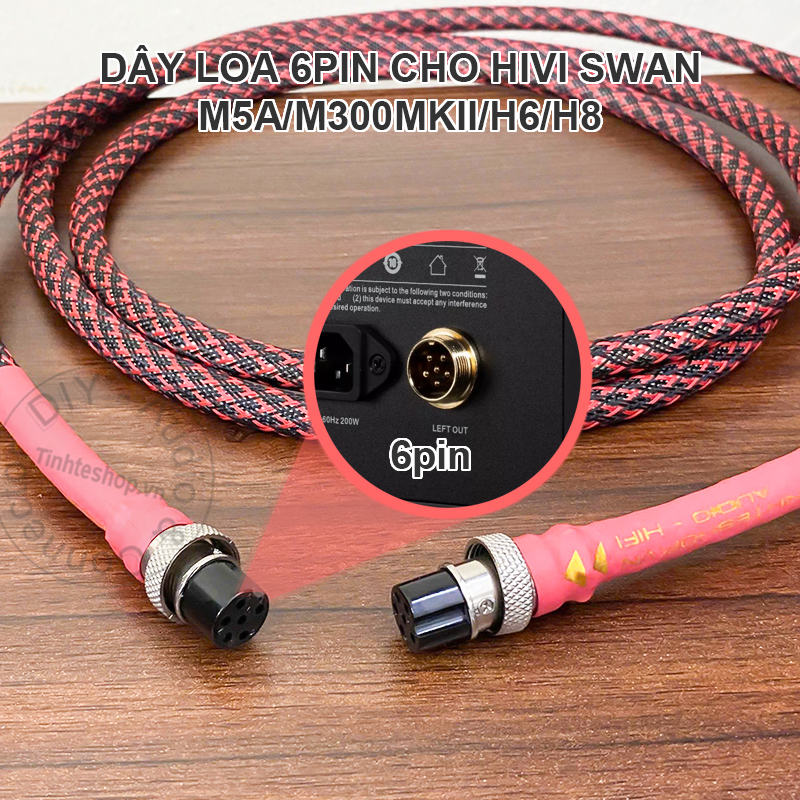 Cáp loa 6pin HIVI SWAN M300MKII H6/H8, M5A