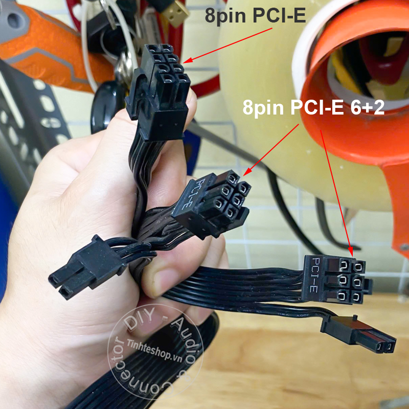 Dây nguồn PCI E 8pin sang 2 đầu 8pin PCI-E 6+2 60Cm
