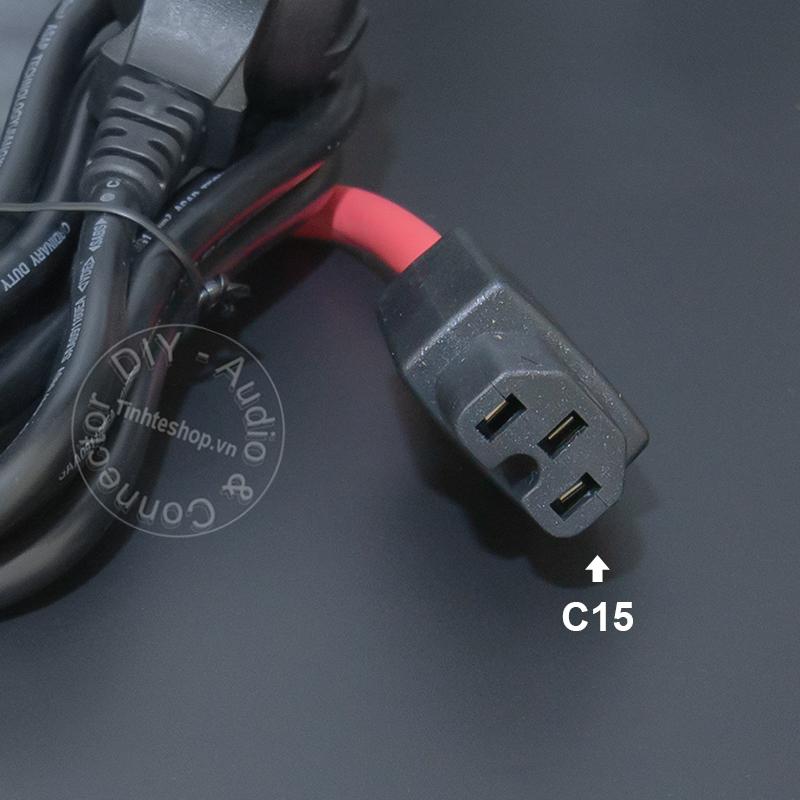EU to C15 self-plug power cable 3x1mm 2500W