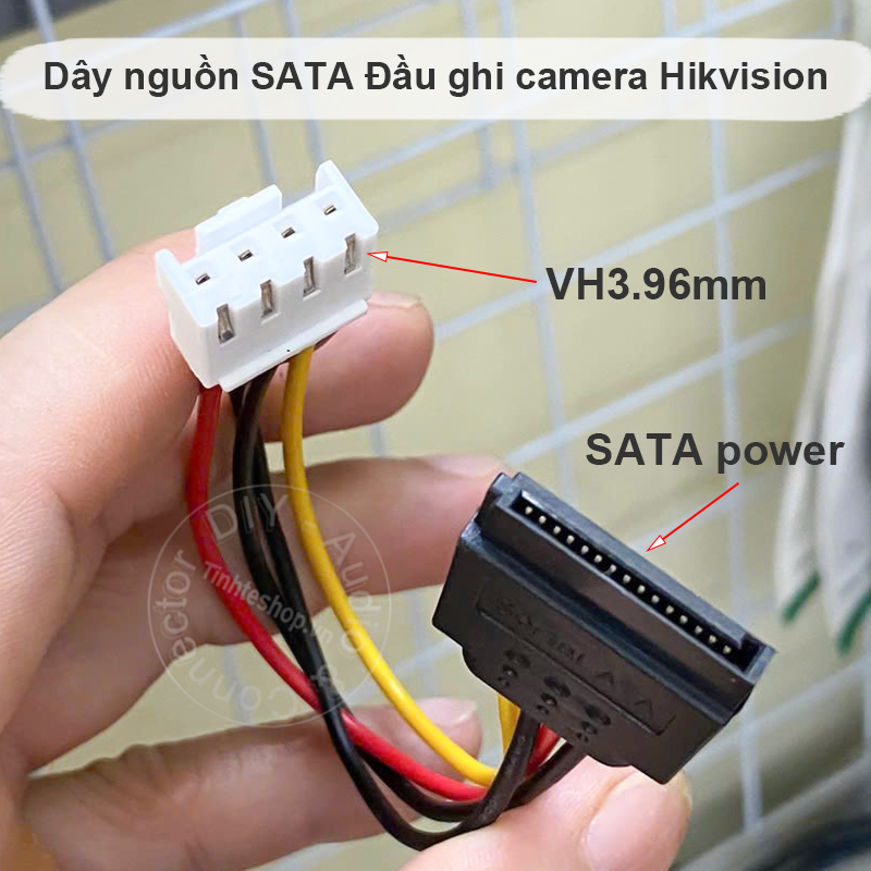 SATA Power Cable for Hikvision Video Recorder, 4 Pin to SATA Hard Drive HDD Power