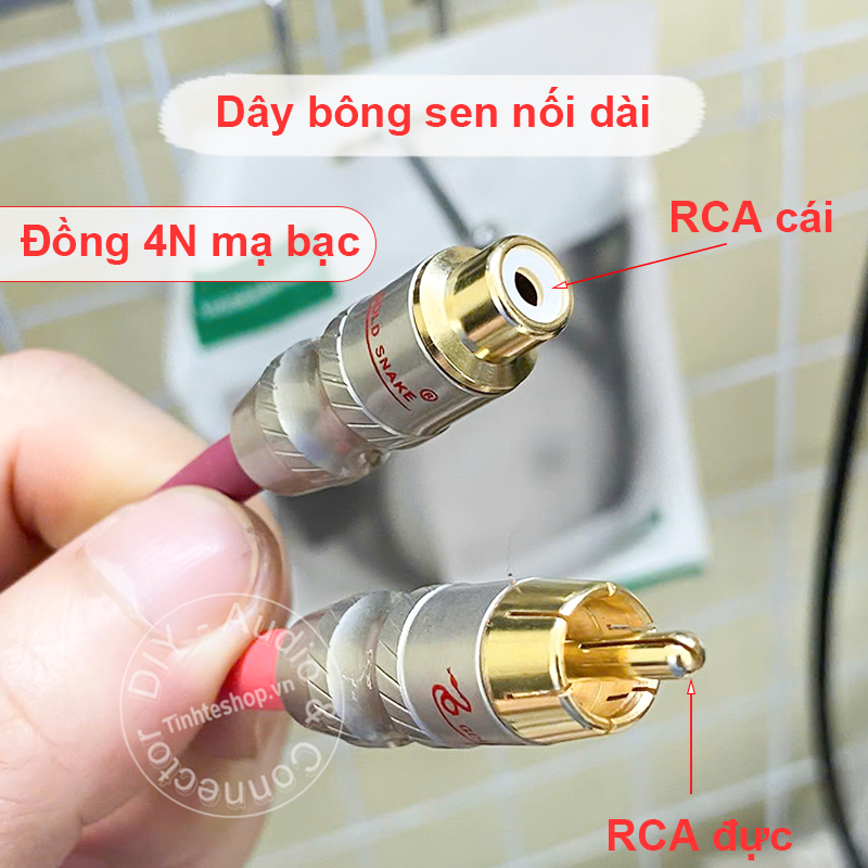 Silver-plated 4N copper core RCA audio extension cable