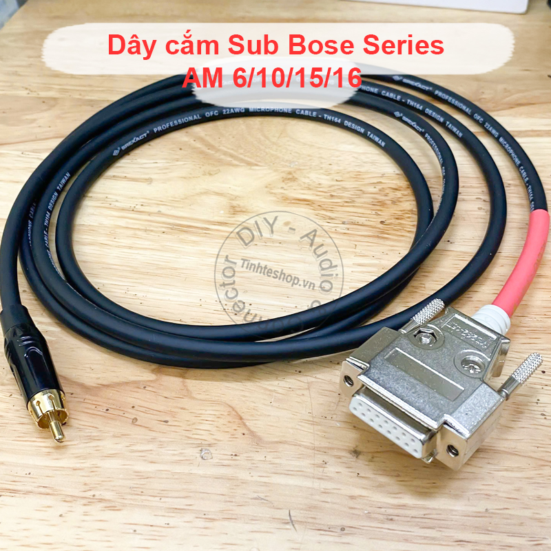 RCA to DB15 female cable transfers audio signals for Bose AM6/10/15/16 series Subwoofers