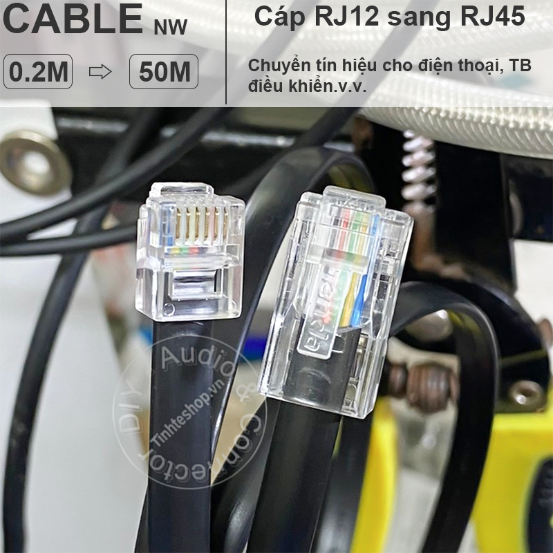 RJ12 6P6C to RJ45 8P8C conversion cable