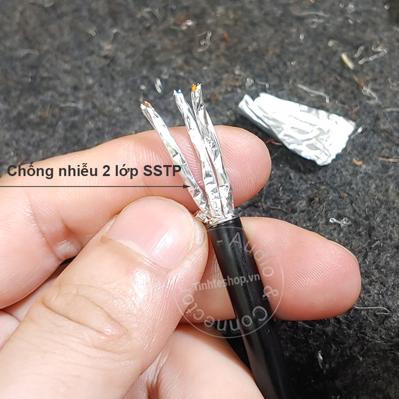 RJ12 signal cable with 2-layer anti-interference metal shell