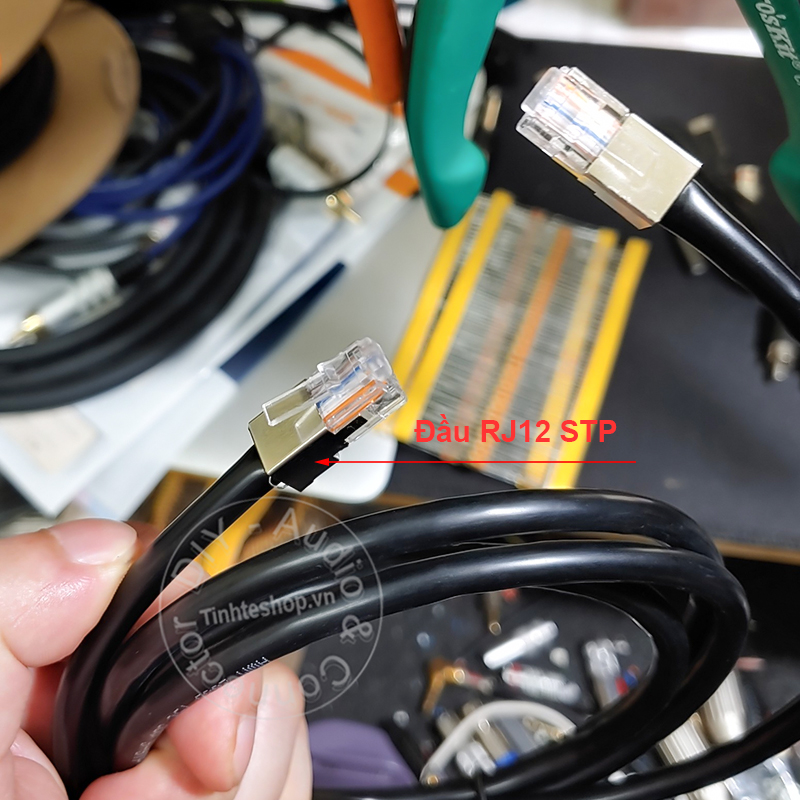 RJ12 signal cable with 2-layer anti-interference metal shell