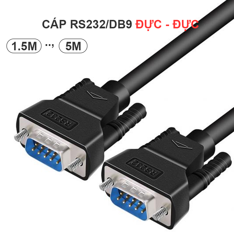 Dây cổng COM 9pin 2 cổng đực DTECH DT 9005A