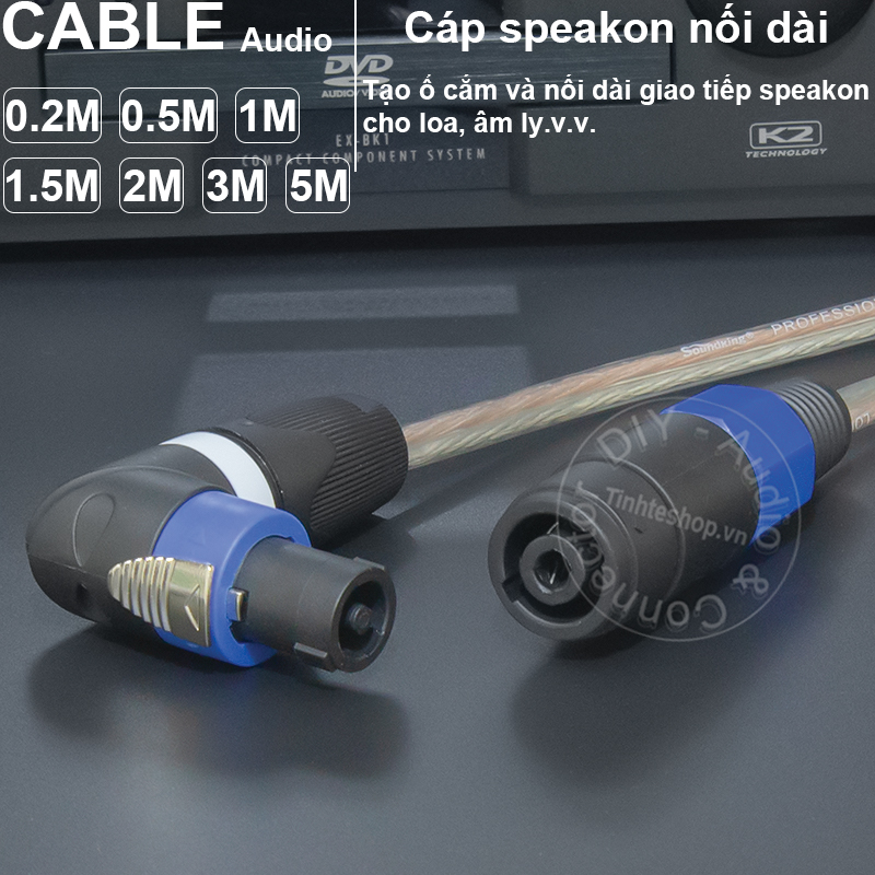 Speakon audio cable extension plug for Power Amplifier Speakers