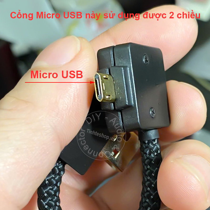 Cáp USB sang Micro USB DAC 8 lõi đồng mạ bạc Yarbo