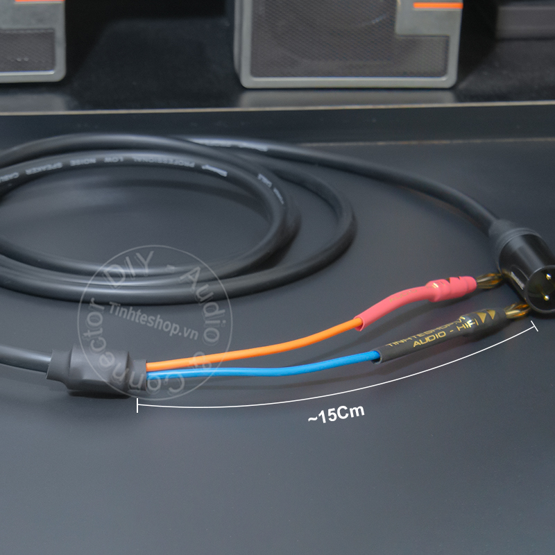 anh cho Đẩy Mixer Loa Âm ly - Audio cable from female XLR to banana cable made by hand