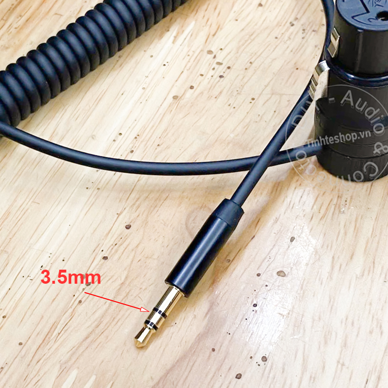 Cáp microphone 3.5 ra canon XLR xoắn lò xo