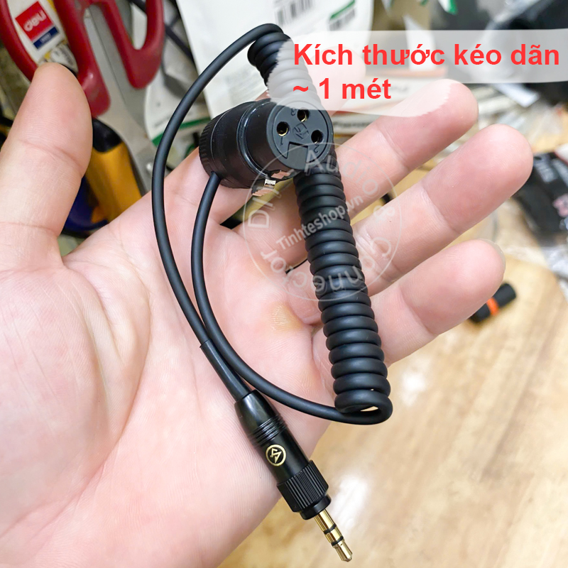Cáp microphone 3.5 ra canon XLR xoắn lò xo