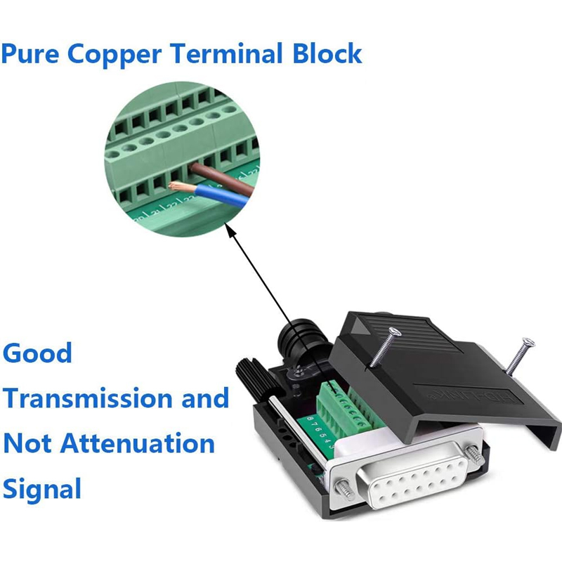 16mm thinner 15 Pin Port Terminal Solderfree Breakout Board Connector with Case Accessories
