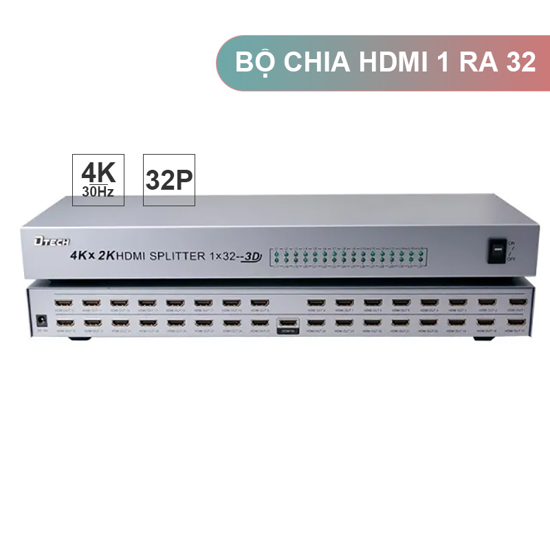 Hộp chia HDMI 32 cổng hỗ trợ 4K chính hãng DTECH DT7132