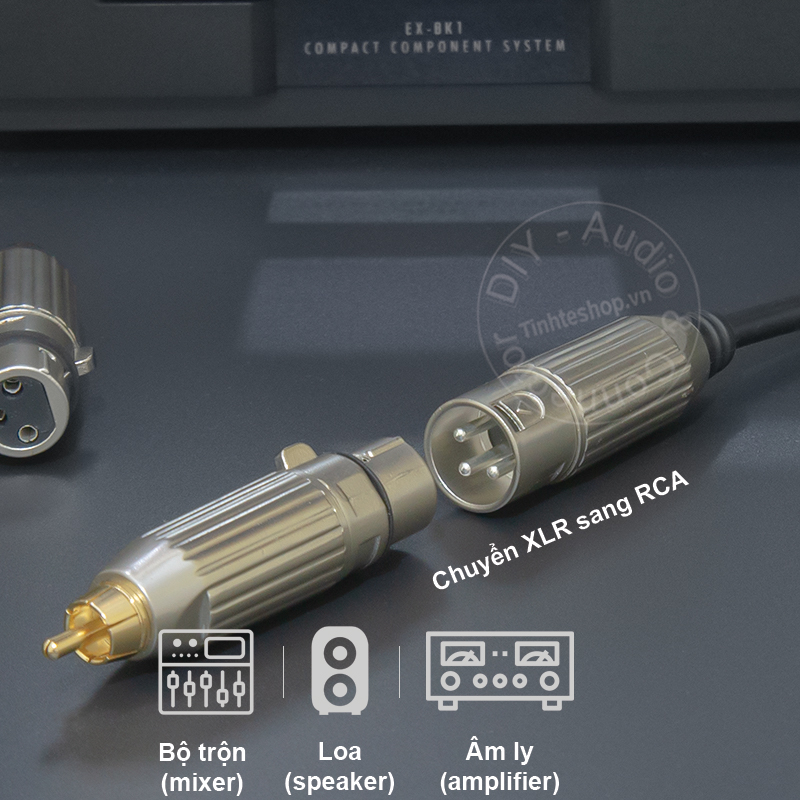 XLR female to RCA male adapter