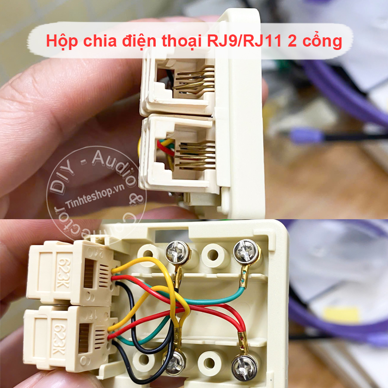 RJ11 Telephone Line Splitter Dual Telephone Line Splitter 1 to 2 Wall Jack Modular Converter for Home Office Fax Model Cordless Phone System