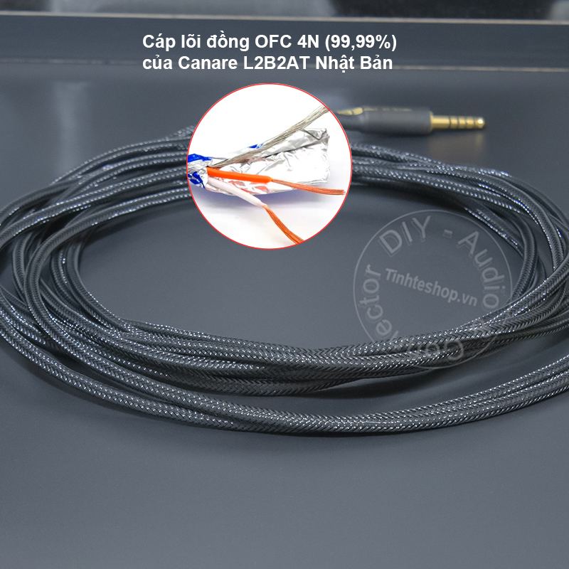 4.4mm to 2 3.5mm mono R-L audio balanced audio cable for small speakers or headphones