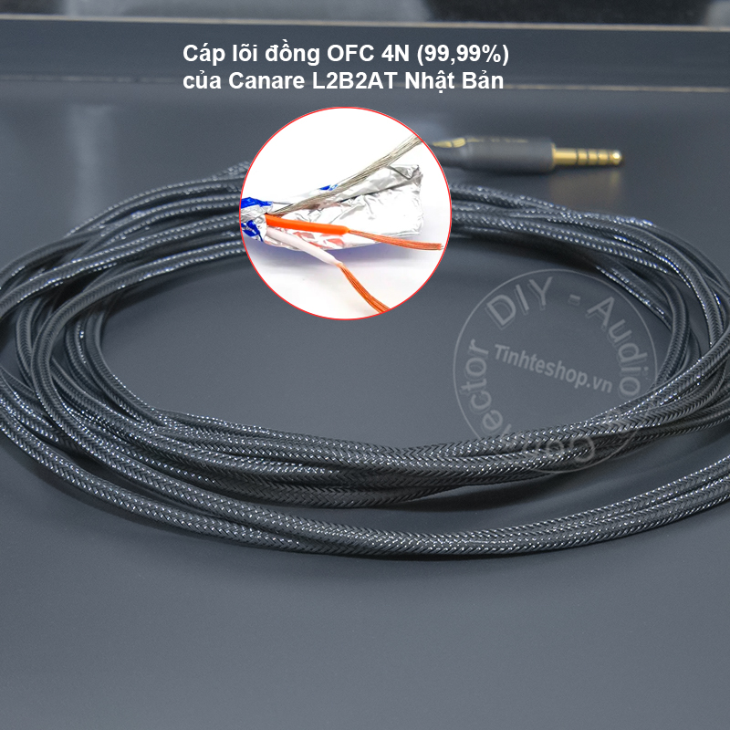 4.4mm to 2 RCA balanced audio cable suitable for monitor speakers in 2 different positions