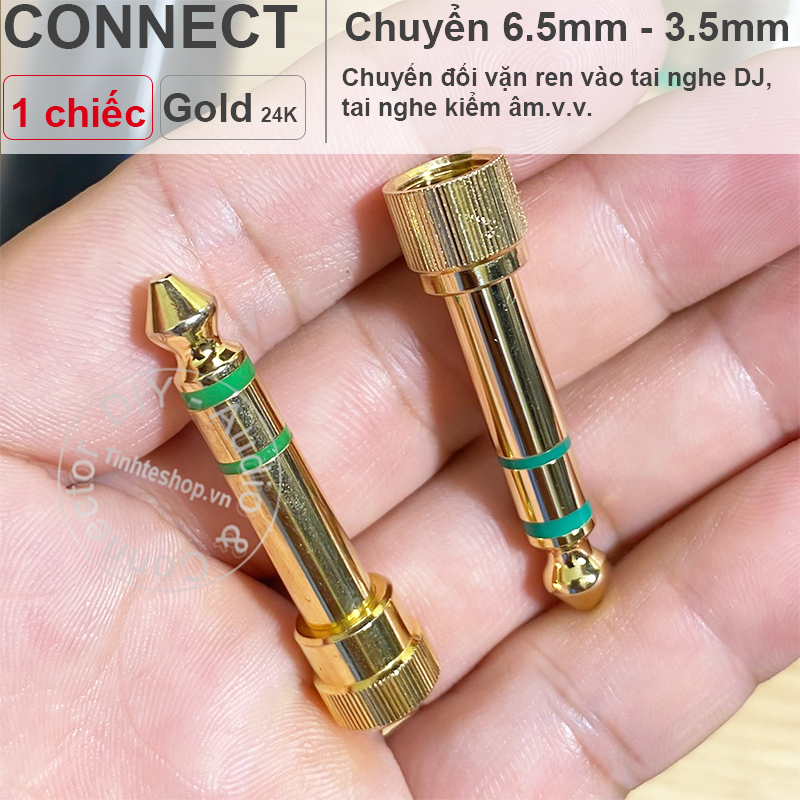 6.35mm to 3.5mm female stereo jack with threaded point for monitor headphones