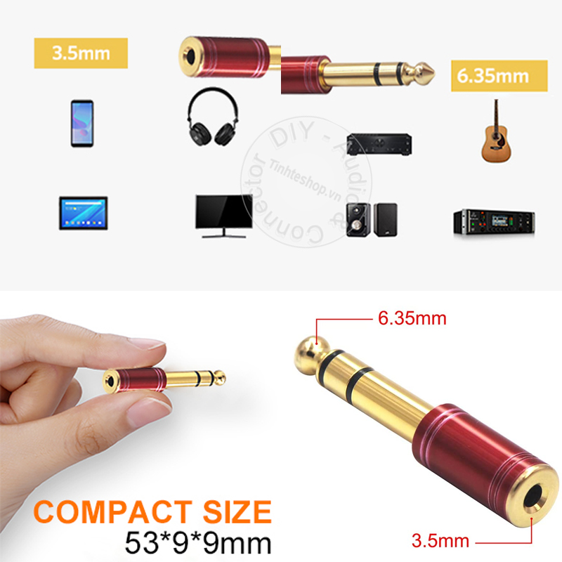 6.5mm male to 3.5mm female adapter