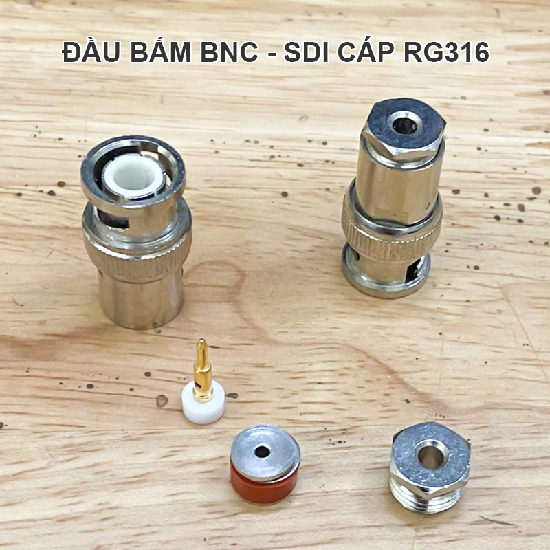 BNC SDI plug for RG316 micro coaxial cable