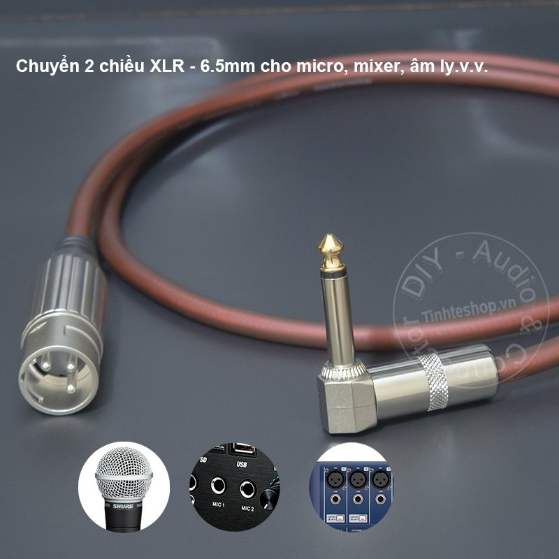 XLR female to 6.35mm mono male microphone audio cable