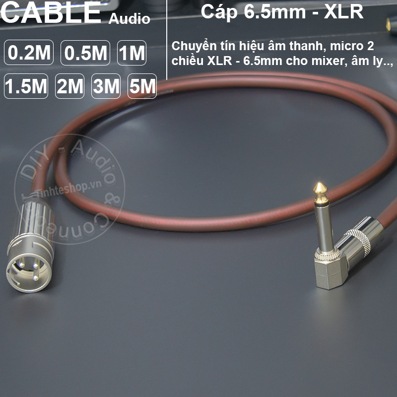XLR female to 6.35mm mono male microphone audio cable