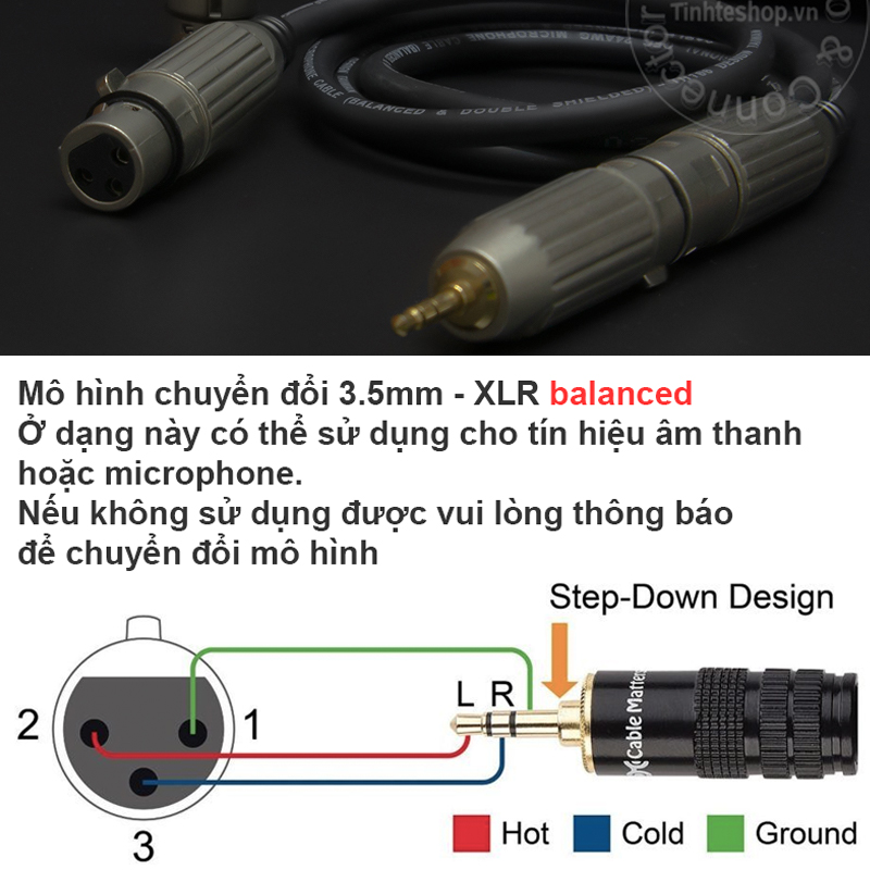 3.5mm to XLR balanced female adapter