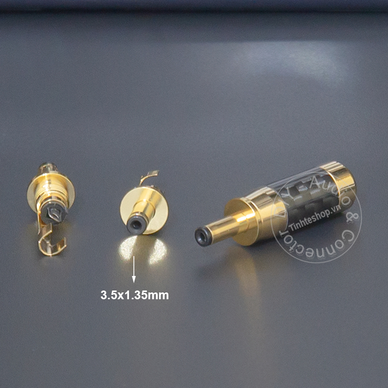 Tin solder DC power jack for audio equipment