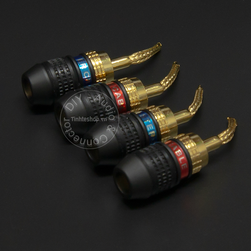 Jack mỏ chim mềm cắm cho Loa Âm ly 2mm mạ vàng 24K