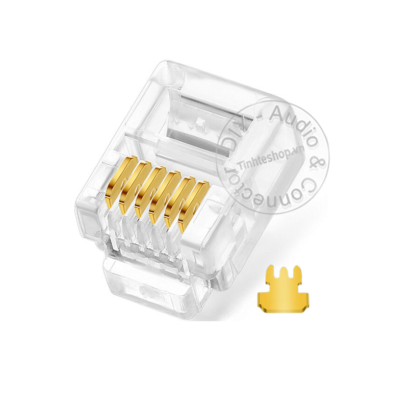 Đầu RJ12 6P6C 1 chiếc - 6 pin RJ12 telephone cable connector | Tinh Tế Shop