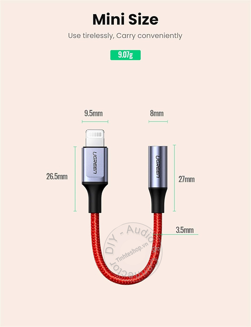 Cáp cắm tai nghe cho iPhone iPad