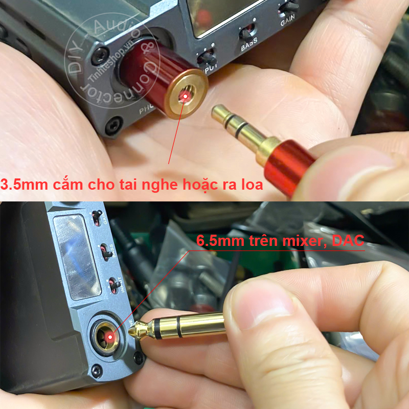 6.5mm stereo male to 3.5mm female